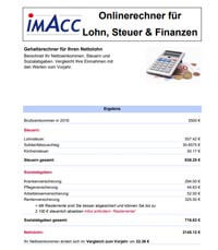 Ergebnis Brutto Netto Rechner Steuer, Sozialabgaben